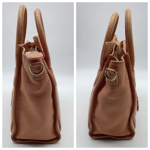 SALE! Celine Luggage Nano Shopper Calfskin Pink/Beige 2 Way Mini Bag W/DB/Strap - Picture 4 of 16